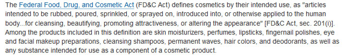 cosmetic definition fda