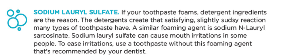toothpaste ingredients sodium lauryl sulfate
