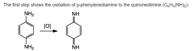 hair color mechanisms para 1st step phenylene diamine