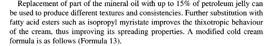 role of petroleum jelly and iso propyl myristate pouchers 419
