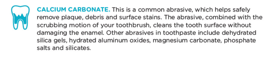 toothpaste ingredients calcium carbonate