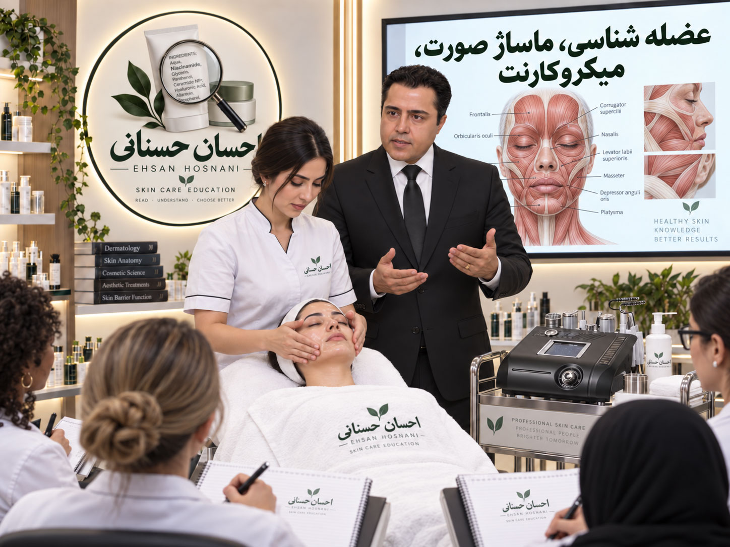 آموزش عضله شناسی، ماساژ صورت و میکروکارنت